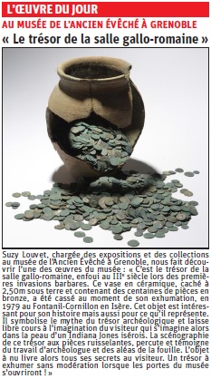 copie de l'article du Dauphiné libéré sur un trésor monétaire © Dauphiné Libéré