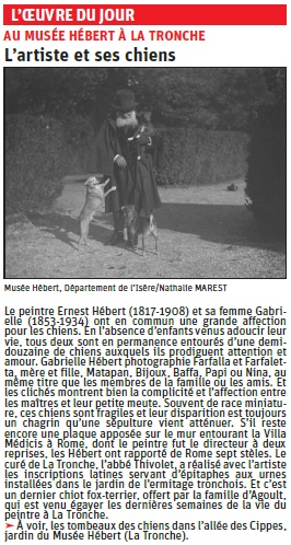 Copie de l'article du Dauphiné Libéré sur une photo de G. Hébert représentant le peintre (Musée Hébert) © Dauphiné Libéré