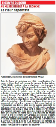 Copie de l'article du Dauphiné Libéré sur une sculpture de JB Carpeaux (Musée Hébert) © Dauphiné Libéré