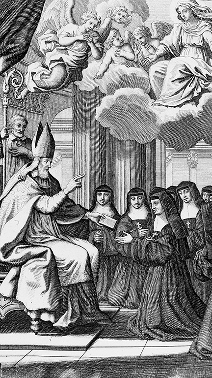 Saint François de Sales remettant la règle aux visitandines