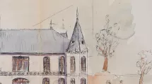 Plan d'un projet de la maison des Bergès comportant une tourelle © Maison Bergès