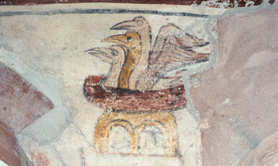 Le nid de cigognes - décor peint du XIIIe siècle © Musée de l'Ancien Evêché Le nid de cigognes - décor peint du XIIIe siècle © Musée de l'Ancien Evêché