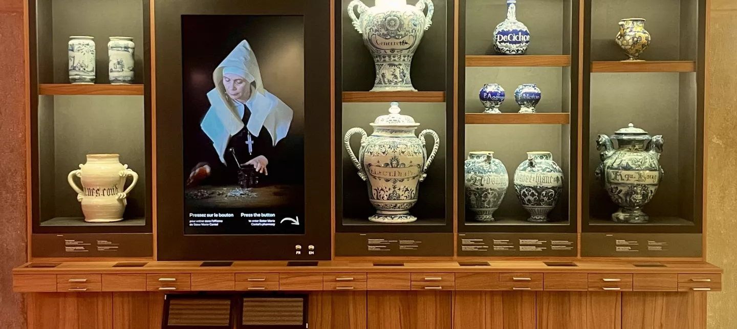 Nouveau dispositif interactif avec contenu audiovisuel intégré. Vous y ferez la rencontre de Marie Cantel, sœur hospitalière à l’Hôtel-Dieu de Lyon au XVIIe siècle