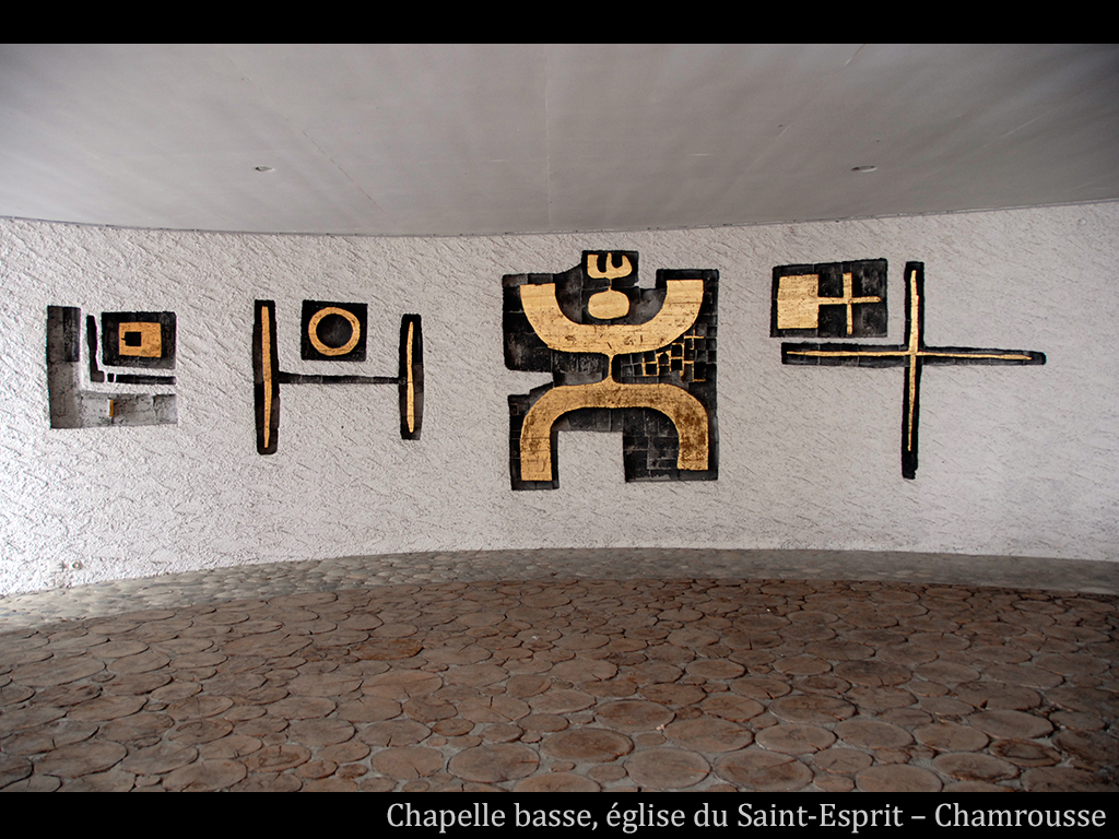 Oeuvres abstraite d'Arcabas à Chamrousse - Eglise du Saint-Esprit