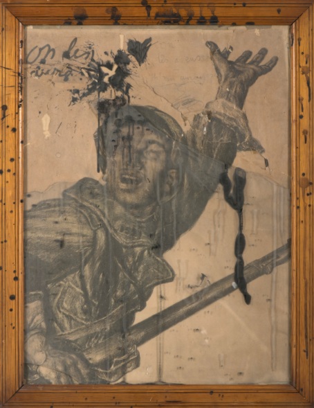 L'objet du mois présenté ici est une affiche de propagande d'Abel Faivre de 1916 titrée "On les aura", placée dans la salle du greffe du tribunal de Paix de Grenoble, brisée en 1944 par la bande du collaborationniste Guy Éclache lors d'une perquisition de la police allemande. Les casseurs ont ajouté à la main la mention « On les a eus, ils nous aurons pas » (sic)