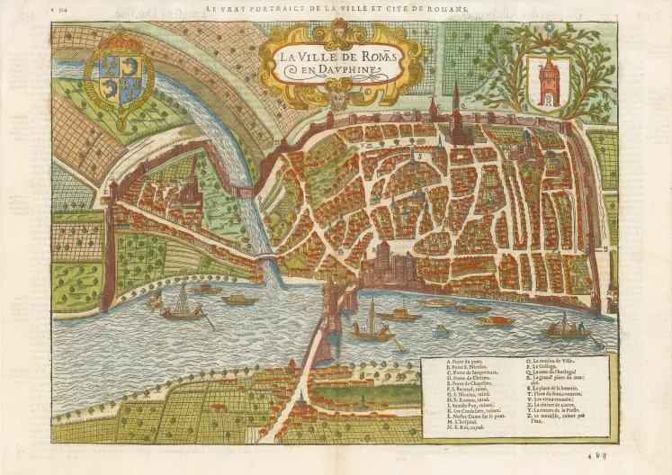 Le vray portrait de la ville et cité de Romans  Anonyme, Estampe, 1575