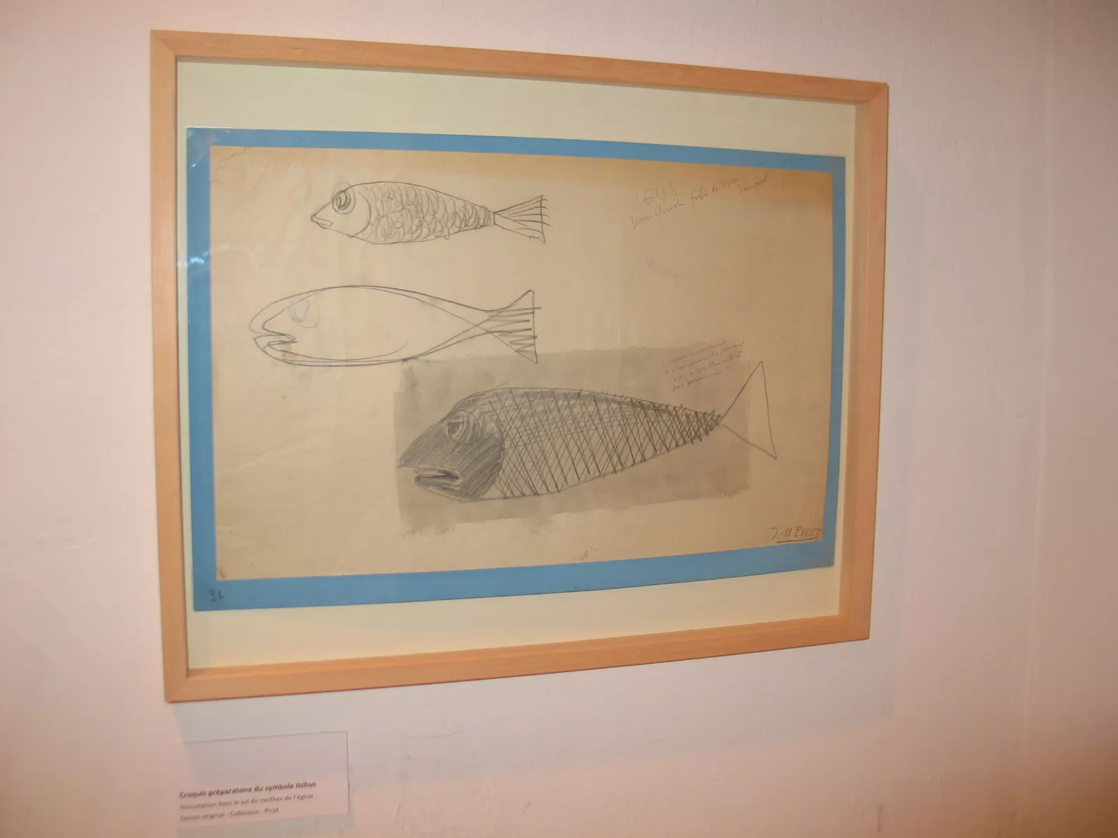 Croquis préparation du poisson (Ichthus) dans le narthex de l'église Croquis préparation du poisson (Ichthus) dans le narthex de l'église
