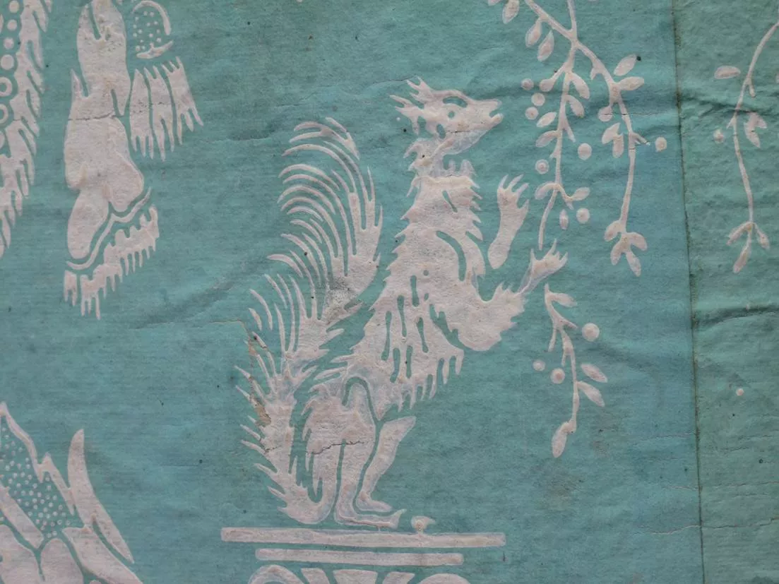 Papier peint, fin 18e siècle, château de Sassenage