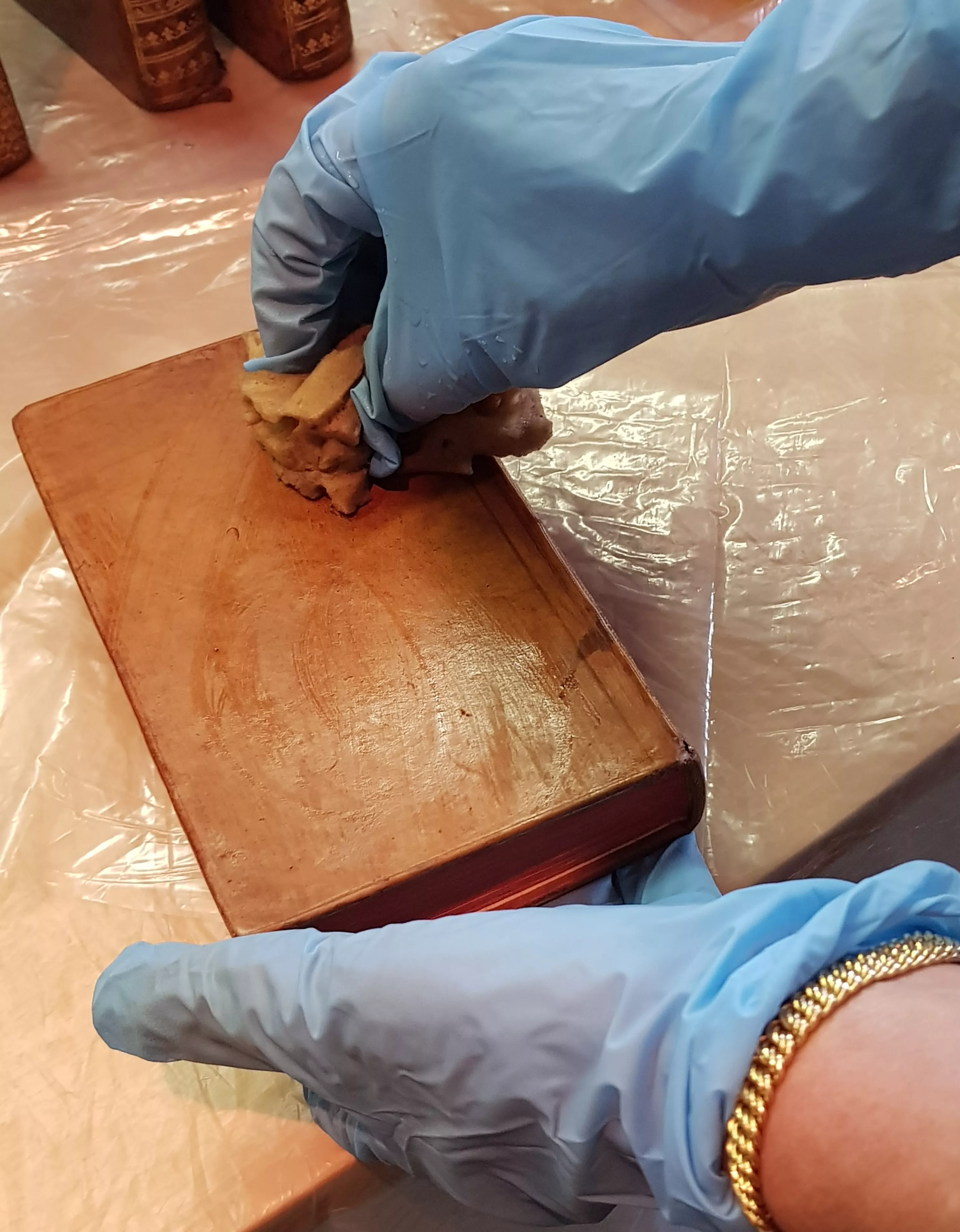 Nettoyage des ouvrages de la bibliothèque Perier