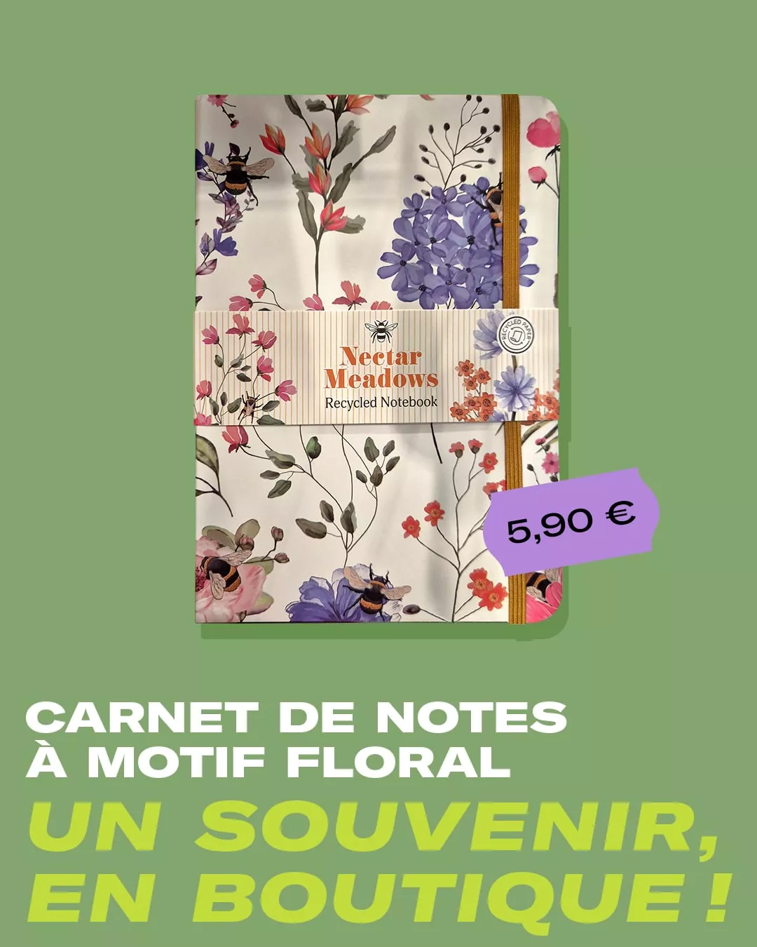 Carnet de notes à motif floral