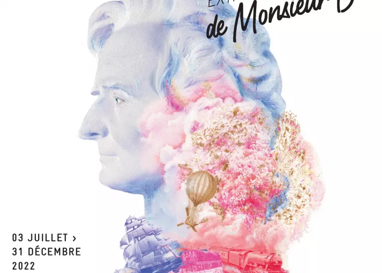 Les voyages extraordinaires de Monsieur B. Affiche de l'exposition temporaire Les voyages extraordinaires de Monsieur B.