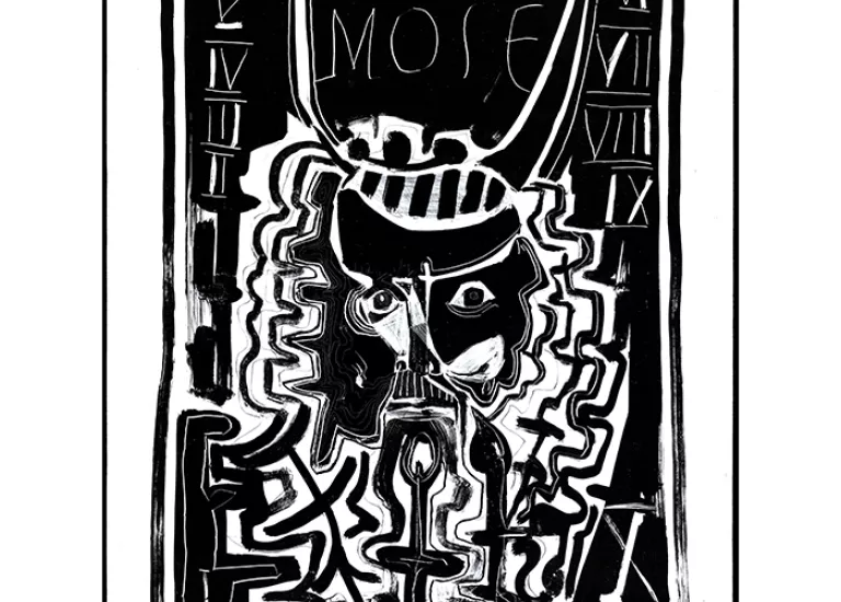 Moïse, lithographie de Jean-Marie Pirot - 1953