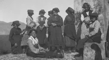 G.Hébert, Paysannes ciociare contre un muret, Sonnino, 1890