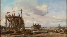 J.B.Jongkind, Chantier de construction naval, Honfleur, Ancienne collection Claude Roger-Marx