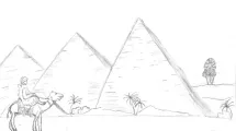 Dessin d'enfant de 10-12 ans sur la thématique de l'Égypte (pyramides, pharaon, dromadaire)