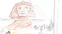 Dessin d'enfant de 10-12 ans sur la thématique de l'Égypte (sphynx)