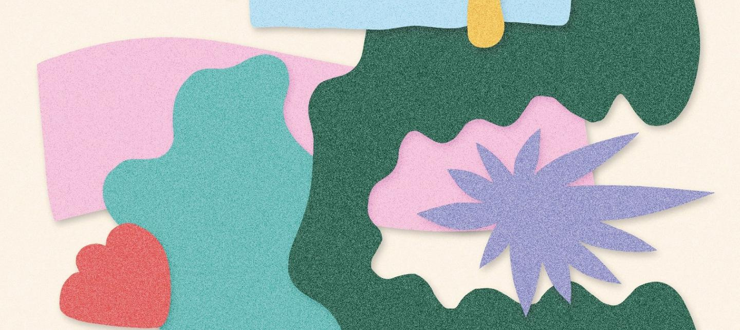 MEF 2021 des fleurs de différentes couleurs stylisées et somme découpée dans de la feutrine
