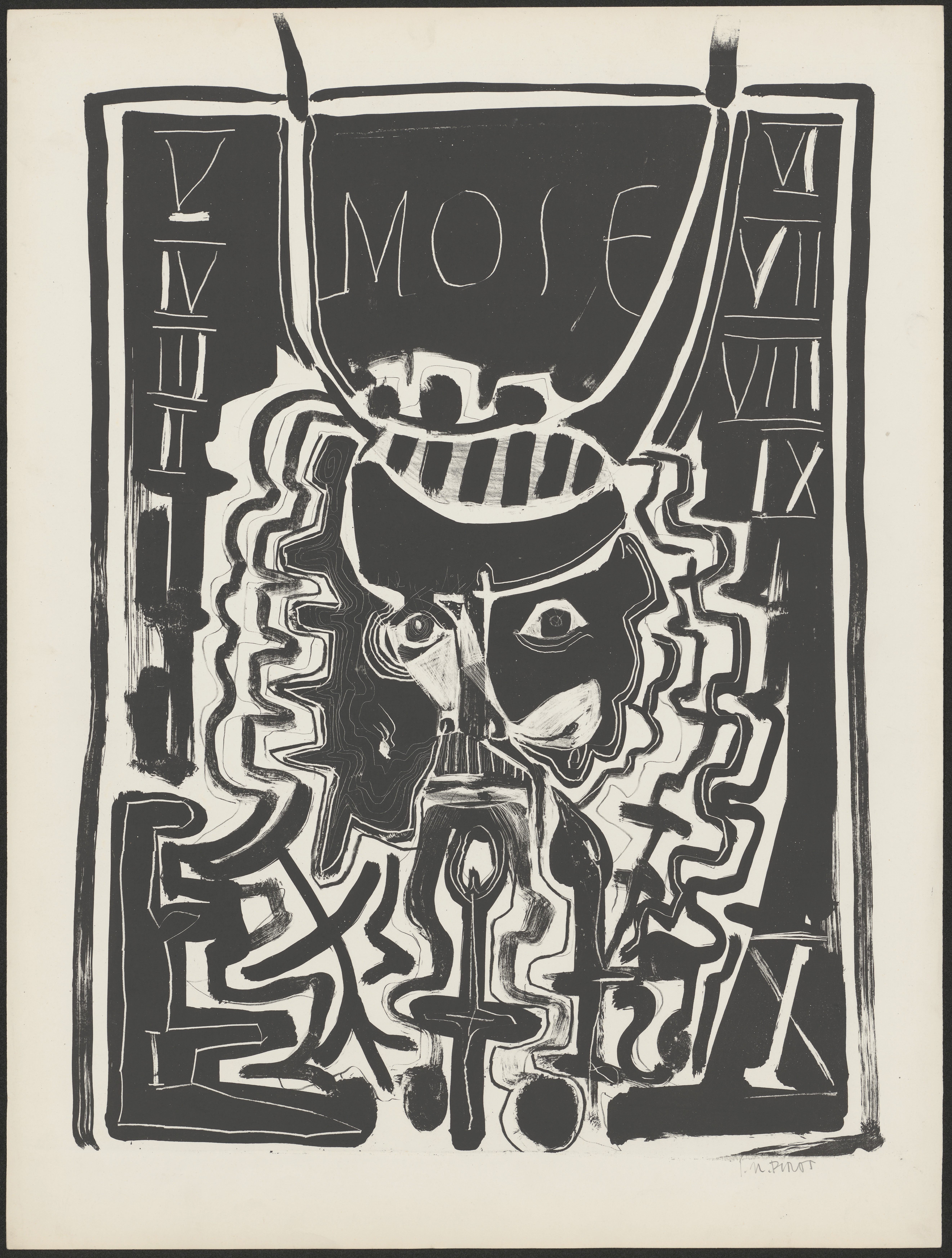 Moise, lithographie de Jean-Marie Pirot - 1953 © @ADAGP Moise, lithographie de Jean-Marie Pirot © @ADAGP