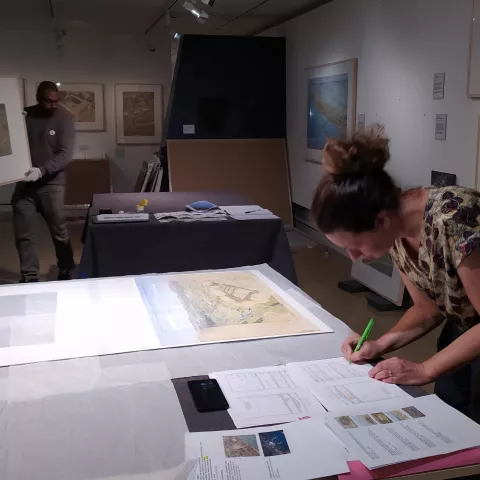 Enlèvement des oeuvres © Département de l'Isère / Musée Champollion