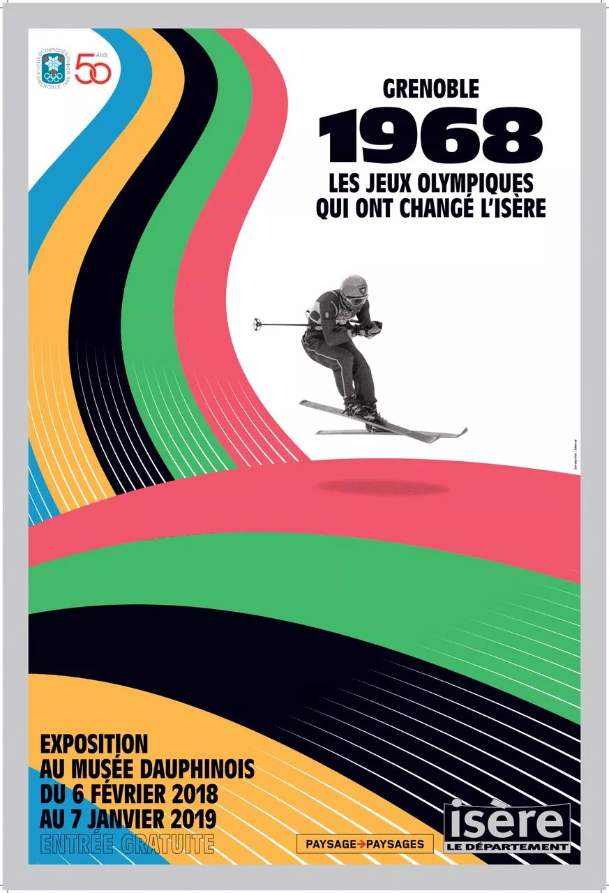 Affiche de l'exposition « Grenoble 1968. Les Jeux olympiques qui ont changé l'Isère »