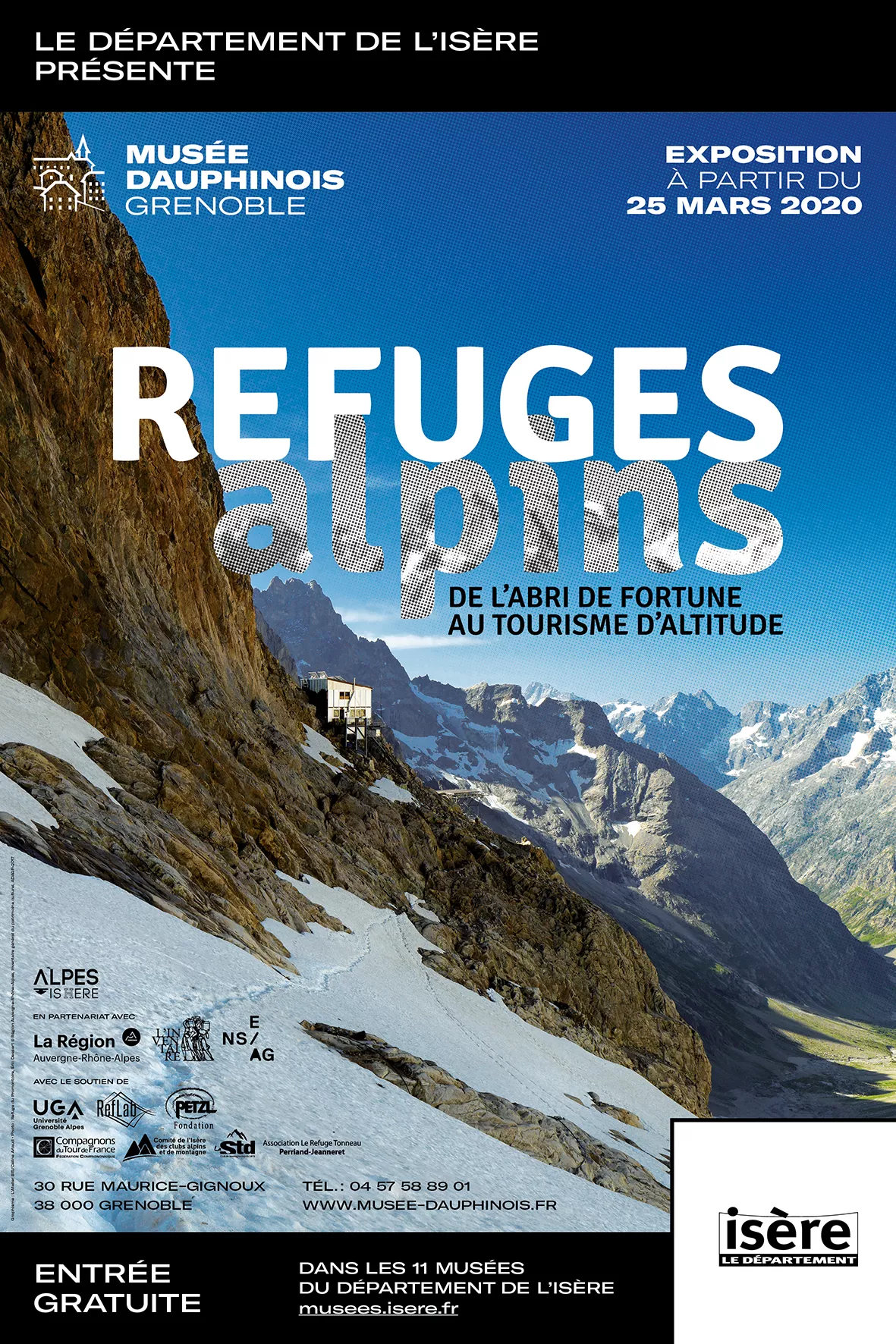 Affiche de l'expo "Refuges alpins"