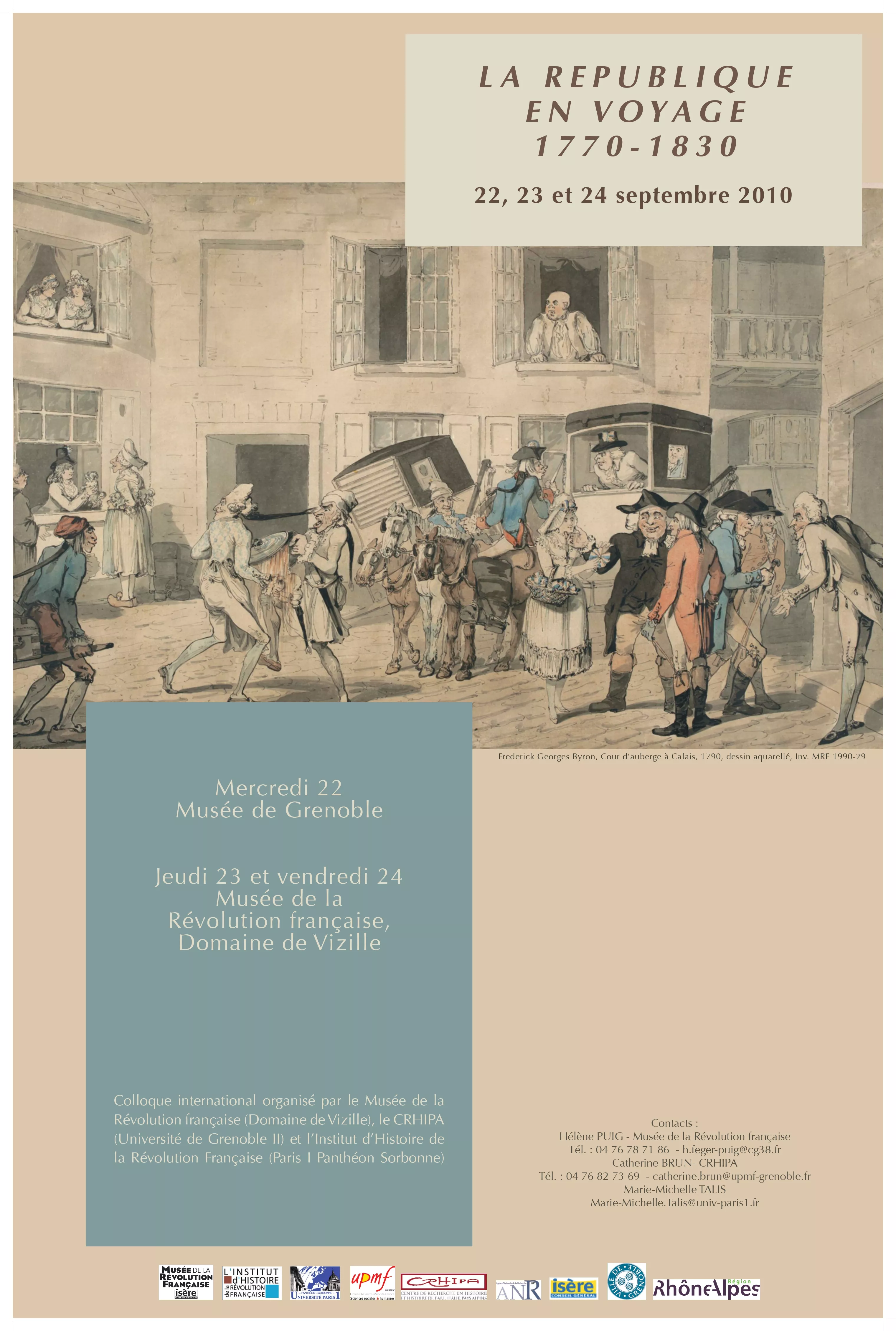 Affiche LA REPUBLIQUE EN VOYAGE 1770-1830 © Domaine de Vizille / Département de l'Isère