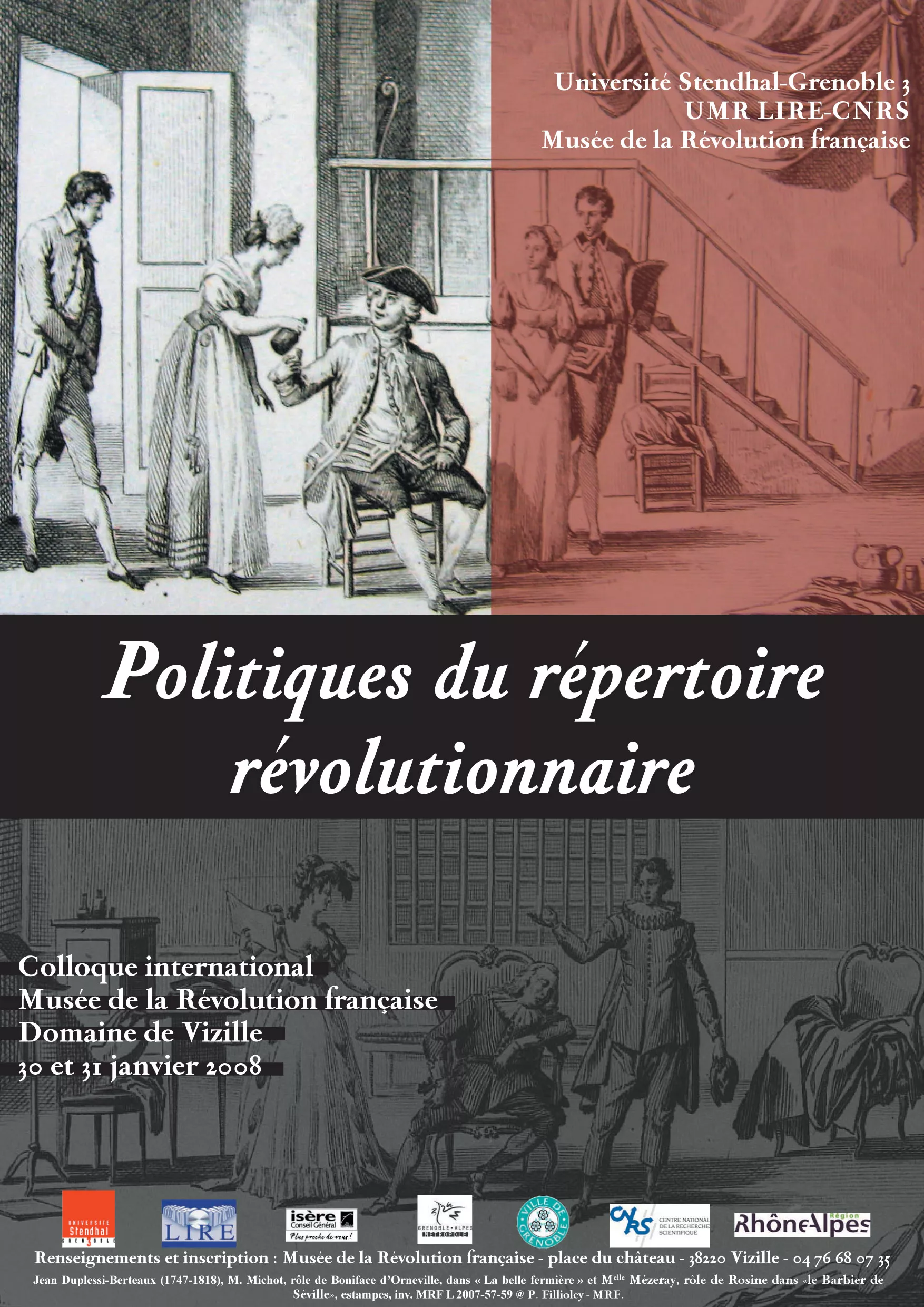 Affiche "Politiques du répertoire révolutionnaire" © Domaine de Vizille - Musée de la Révolution française / Département de l'Isère Affiche "Politiques du répertoire révolutionnaire" © Domaine de Vizille - Musée de la Révolution française / Département de l'Isère