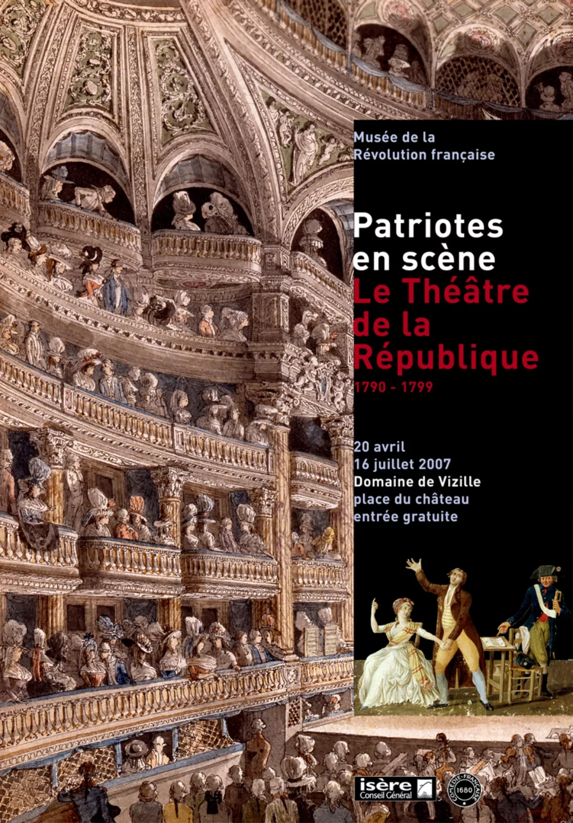 Affiche "Patriotes en scène" © Domaine de Vizille - Musée de la Révolution française / Département de l'Isère