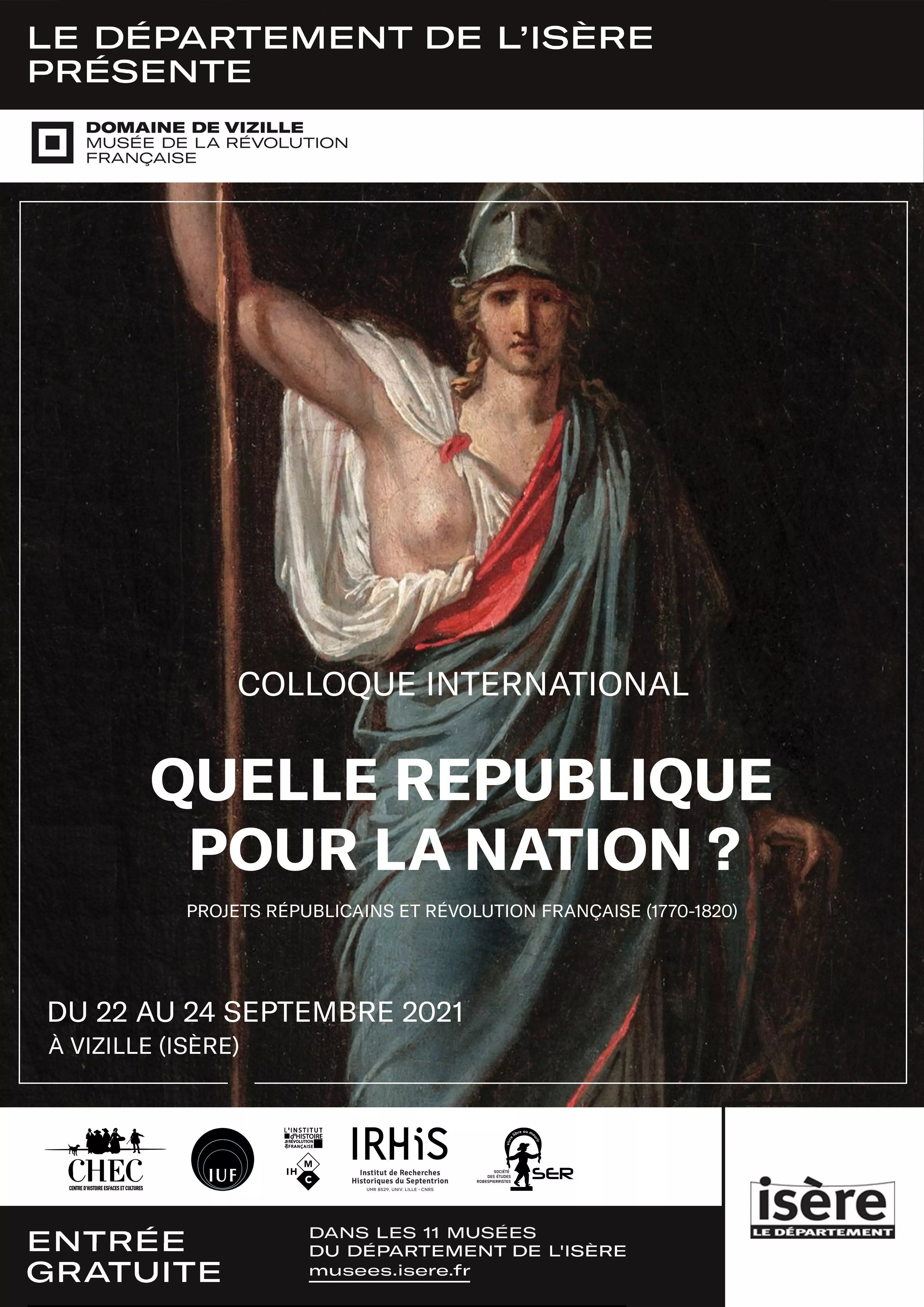 Affiche colloque "Quelle République pour la Nation" © Domaine de Vizille - Musée de la Révolution française