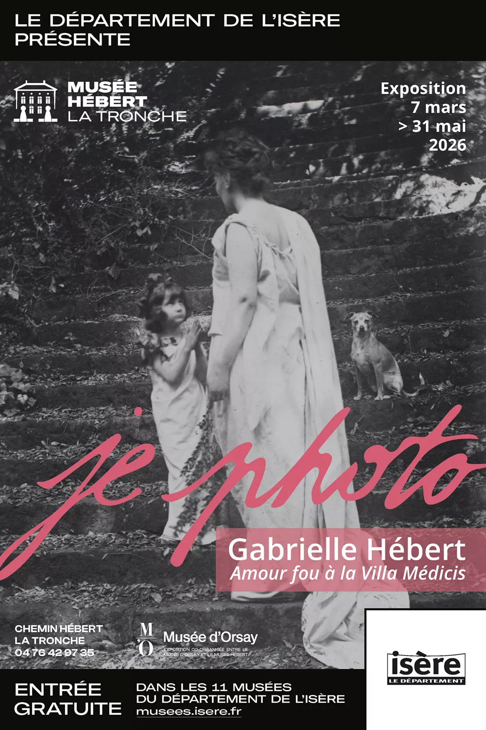 Affiche de l'exposition Gabrielle Hébert. Amour fou à la Villa Médicis.