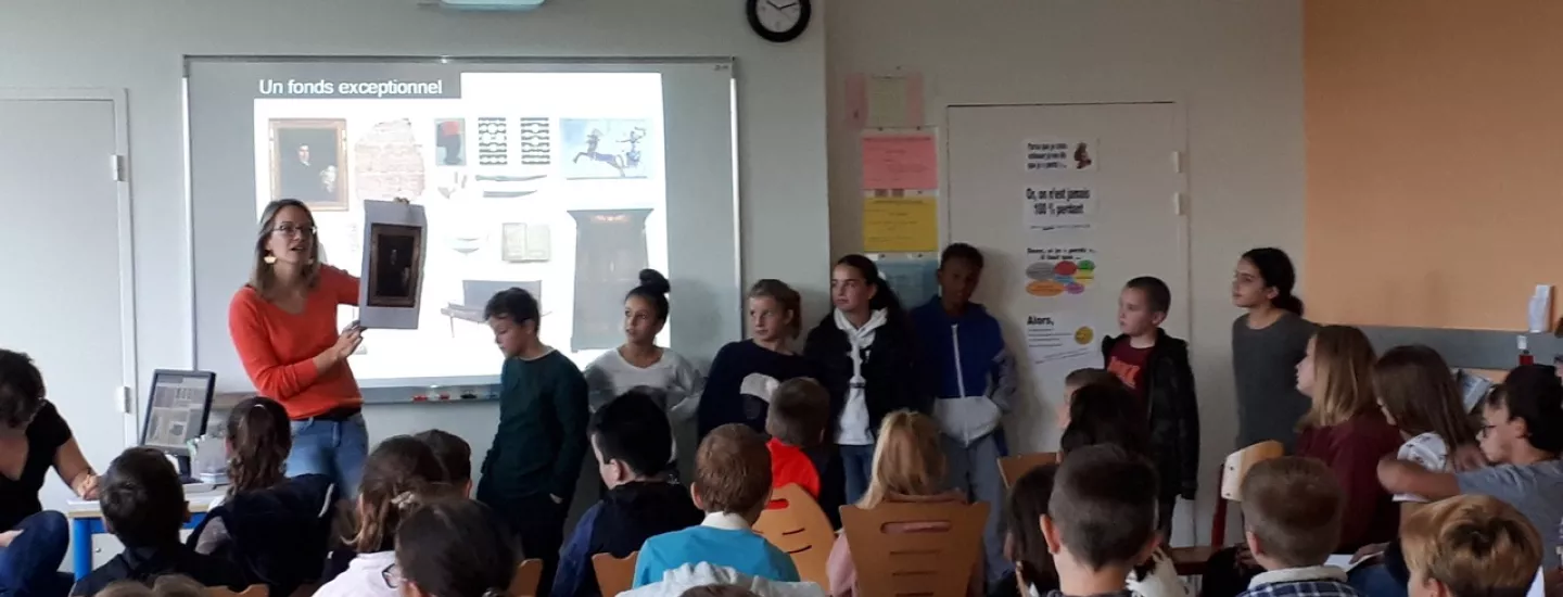 Présentation du projet aux classes de Vif (2019) © Département de l'Isère