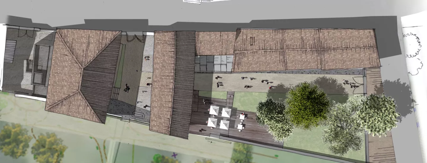 Projection d'aménagement, vue d'ensemble © Agence Archipat