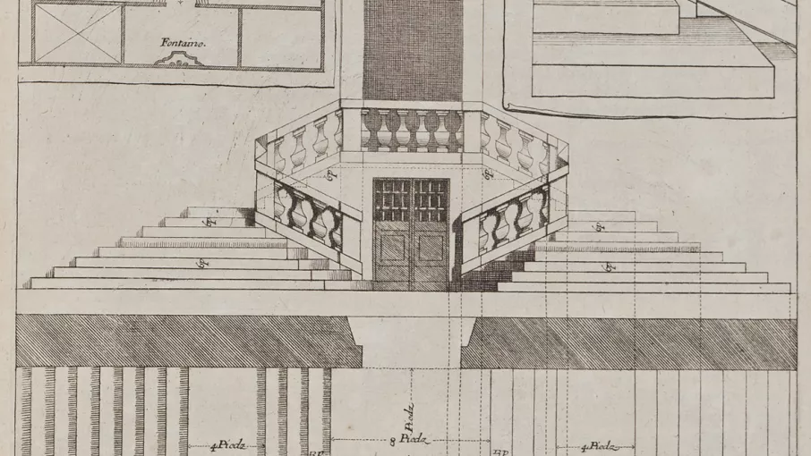 Vue en sepia de L'escalier Desargues du Domaine de Vizille © ©Département del'Isère/Domaine de Vizille