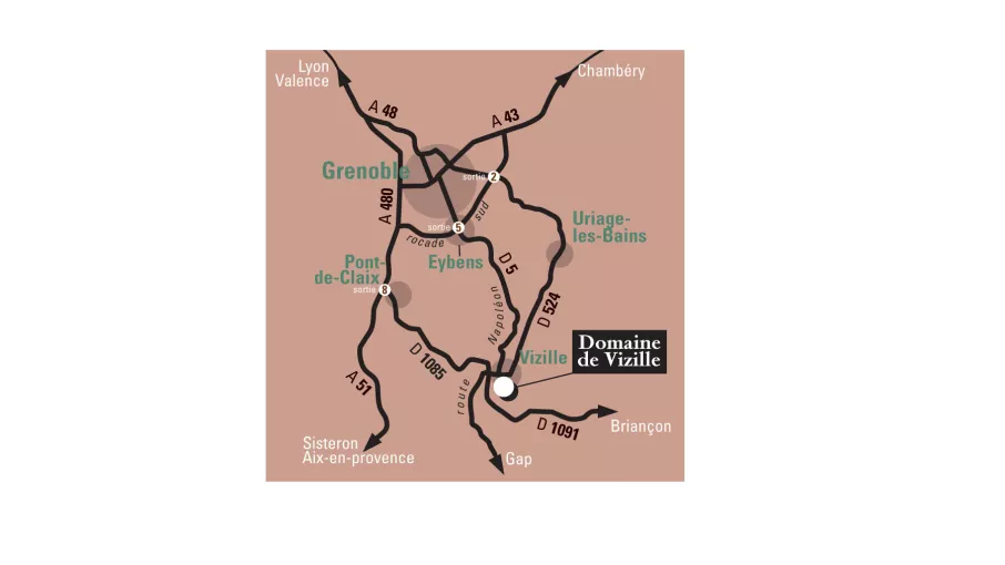 Visuel carte accès Domaine de Vizille © Domaine de Vizille/Département de l'Isère