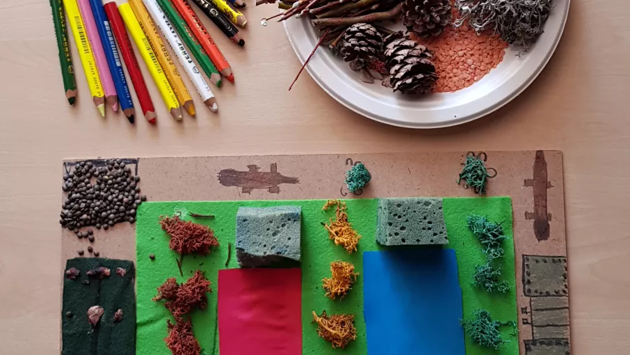 Vue du résultat du matériel pour l'atelier Le parc de tes rêves © Département de l'Isère/Domaine de Vizille