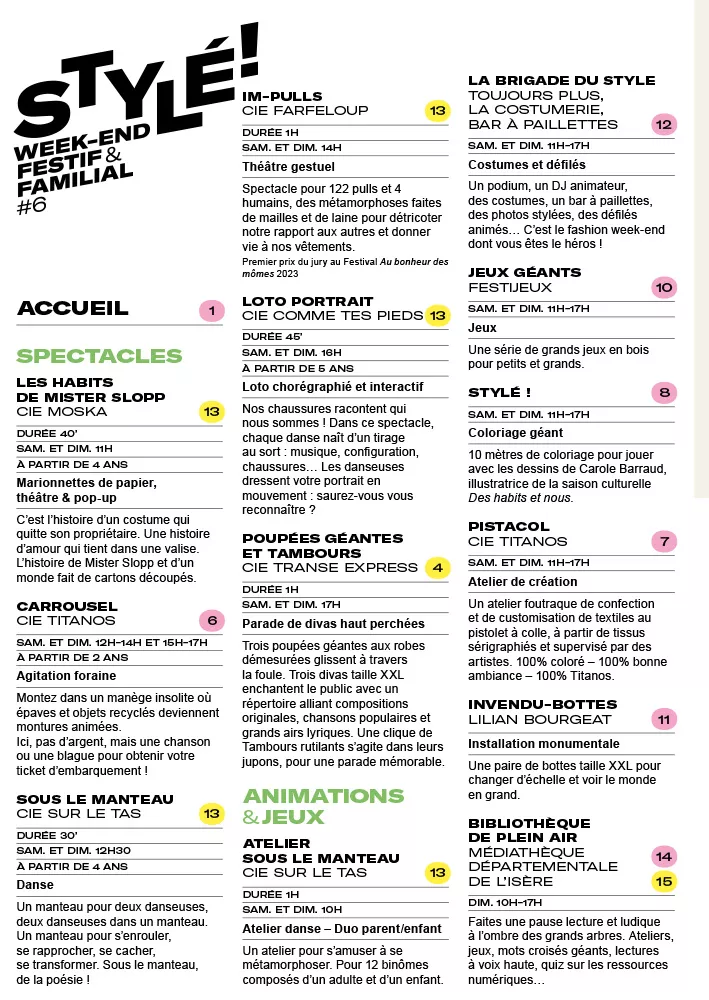 Stylé ! programme