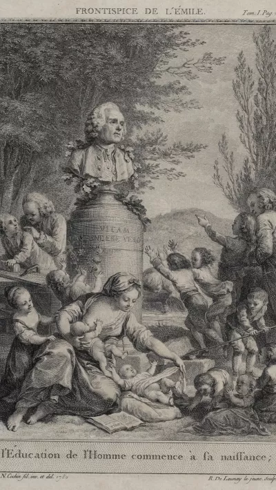 Frontispice de l'Emile de Jean-Jacques Rousseau © Coll. Musée de la Révolution française | Domaine de Vizille