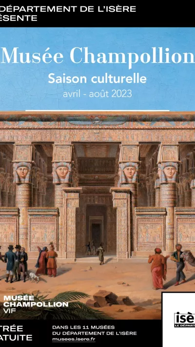 Couverture de la saison culturelle printemps/été 2023 © Département de l'Isère / Musée Champollion